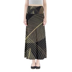 Leaves Nature Art Design Pattern Full Length Maxi Skirt