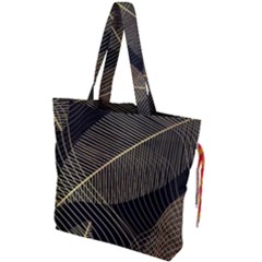 Leaves Nature Art Design Pattern Drawstring Tote Bag