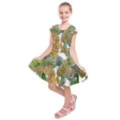 Sheet Autumn Color Drawing Kids  Short Sleeve Dress by Ravend