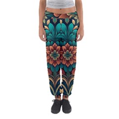 Flower Pattern Modern Floral Women s Jogger Sweatpants