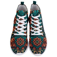 Flower Pattern Modern Floral Men s Lightweight High Top Sneakers