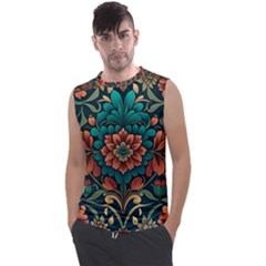 Flower Pattern Modern Floral Men s Regular Tank Top by Ravend