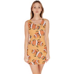 Fish Clownfish Orange Background Bodycon Dress