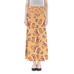 Fish Clownfish Orange Background Full Length Maxi Skirt