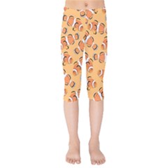 Fish Clownfish Orange Background Kids  Capri Leggings 