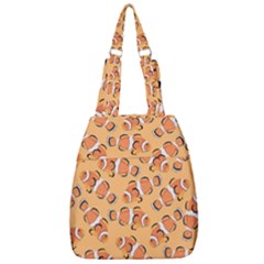 Fish Clownfish Orange Background Center Zip Backpack
