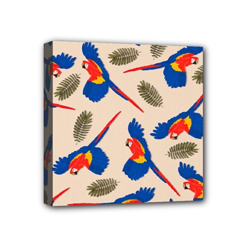 Bird Animals Parrot Pattern Mini Canvas 4  X 4  (stretched) by Ravend