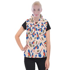 Bird Animals Parrot Pattern Women s Button Up Vest by Ravend