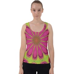 Floral Art Design Pattern Velvet Tank Top