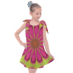 Floral Art Design Pattern Kids  Tie Up Tunic Dress