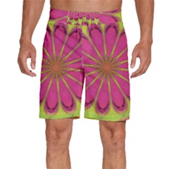 Floral Art Design Pattern Men s Beach Shorts by Ravend