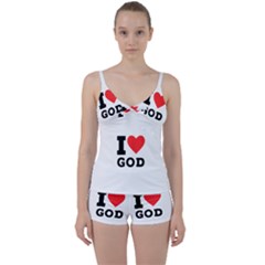 I Love God Tie Front Two Piece Tankini by ilovewhateva