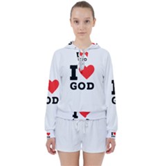 I Love God Women s Tie Up Sweat by ilovewhateva