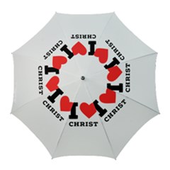 I Love Christ Golf Umbrellas by ilovewhateva