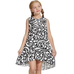 Question Mark Typographic Motif Random Pattern Kids  Frill Swing Dress by dflcprintsclothing