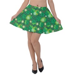 Leaf Clover Star Glitter Seamless Velvet Skater Skirt by Pakemis