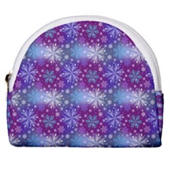 Snow White Blue Purple Tulip Horseshoe Style Canvas Pouch by Pakemis