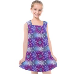 Snow White Blue Purple Tulip Kids  Cross Back Dress by Pakemis