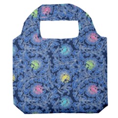 Floral Asia Seamless Pattern Blue Premium Foldable Grocery Recycle Bag