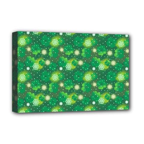 Leaf Clover Star Glitter Seamless Deluxe Canvas 18  x 12  (Stretched)