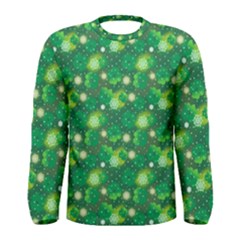 Leaf Clover Star Glitter Seamless Men s Long Sleeve Tee