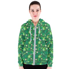 Leaf Clover Star Glitter Seamless Women s Zipper Hoodie