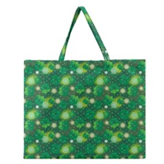 Leaf Clover Star Glitter Seamless Zipper Large Tote Bag