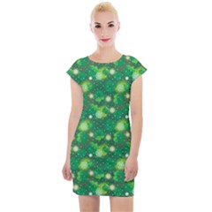 Leaf Clover Star Glitter Seamless Cap Sleeve Bodycon Dress