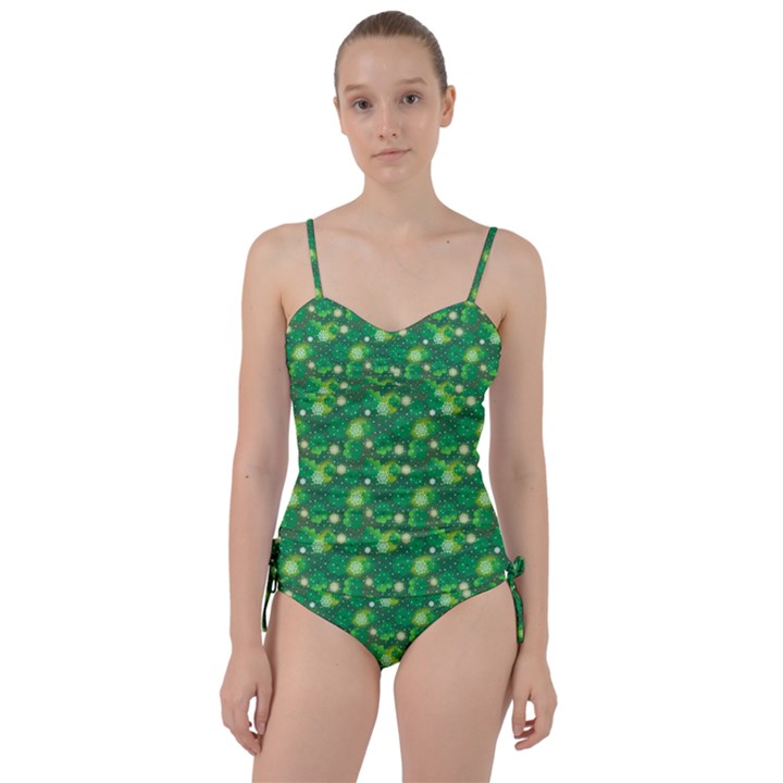 Leaf Clover Star Glitter Seamless Sweetheart Tankini Set