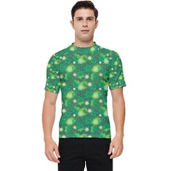 Leaf Clover Star Glitter Seamless Men s Short Sleeve Rash Guard