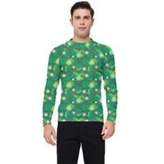 Leaf Clover Star Glitter Seamless Men s Long Sleeve Rash Guard