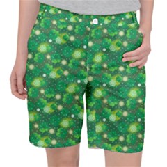 Leaf Clover Star Glitter Seamless Pocket Shorts