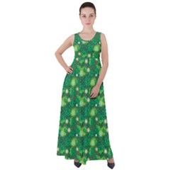 Leaf Clover Star Glitter Seamless Empire Waist Velour Maxi Dress