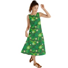 Leaf Clover Star Glitter Seamless Summer Maxi Dress