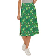 Leaf Clover Star Glitter Seamless Midi Panel Skirt