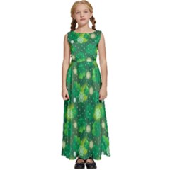 Leaf Clover Star Glitter Seamless Kids  Satin Sleeveless Maxi Dress