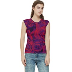 Roses Red Purple Flowers Pretty Women s Raglan Cap Sleeve Tee