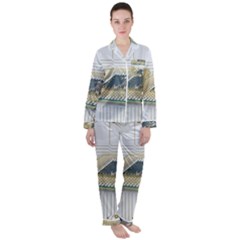 Technics Design Element Set Pattern Graphic Symbol Women s Long Sleeve Satin Pajamas Set	