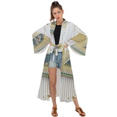 Technics Design Element Set Pattern Graphic Symbol Maxi Kimono by danenraven