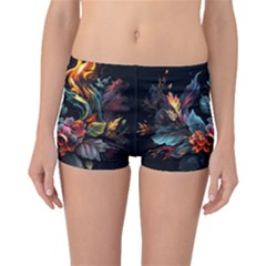 Flowers Flame Abstract Floral Boyleg Bikini Bottoms