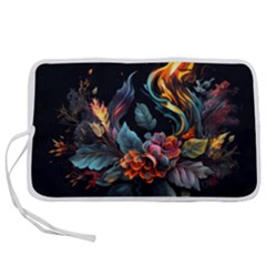 Flowers Flame Abstract Floral Pen Storage Case (l)