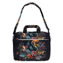 Flowers Flame Abstract Floral Macbook Pro 16  Shoulder Laptop Bag by Ravend