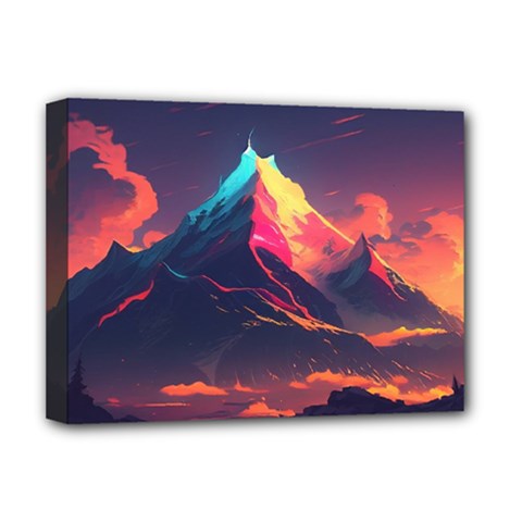 Mountain Sky Color Colorful Night Deluxe Canvas 16  X 12  (stretched) 