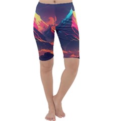 Mountain Sky Color Colorful Night Cropped Leggings 
