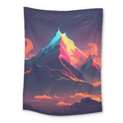 Mountain Sky Color Colorful Night Medium Tapestry