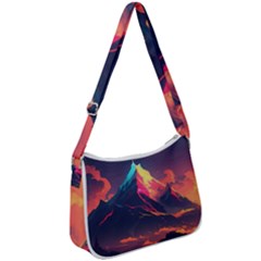 Mountain Sky Color Colorful Night Zip Up Shoulder Bag by Ravend