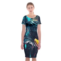 Who Sample Robot Prettyblood Classic Short Sleeve Midi Dress