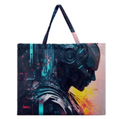 Who Sample Robot Prettyblood Zipper Large Tote Bag