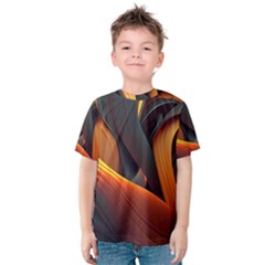 Swirls Abstract Watercolor Colorful Kids  Cotton Tee