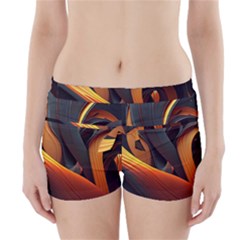 Swirls Abstract Watercolor Colorful Boyleg Bikini Wrap Bottoms